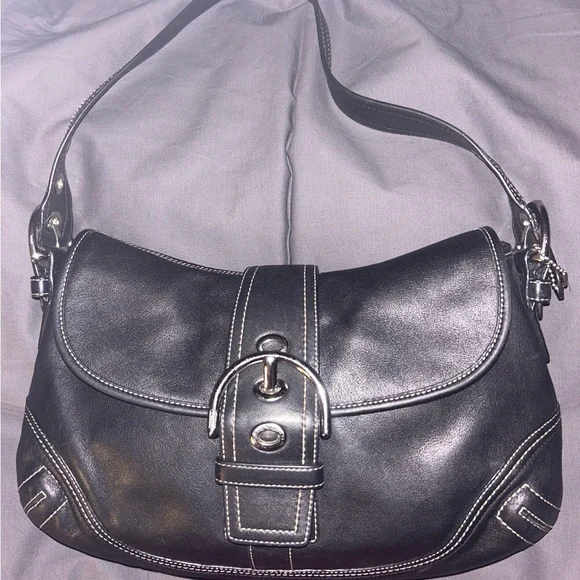 Coach Y2k Soho Black Vintage Buckle Shoulder Bag Purse D0778 F10192 - Picture 3 of 16